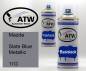 Preview: Mazda, Slate Blue Metallic, 11G: 400ml Sprühdose + 400ml Klarlack - Set, von ATW Autoteile West.